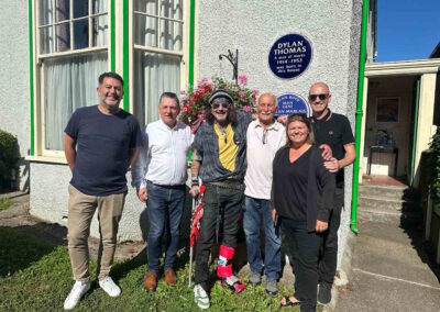 Johnny Depp and Team Dylan outside The Dylan Thomas Birthplace